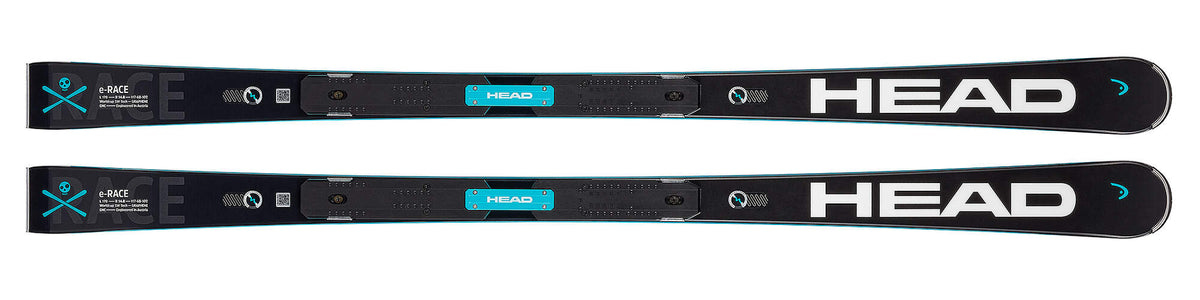 HEAD Worldcup Rebels e-Race Skis with RP EVO 14 Plate, Black/White - top view