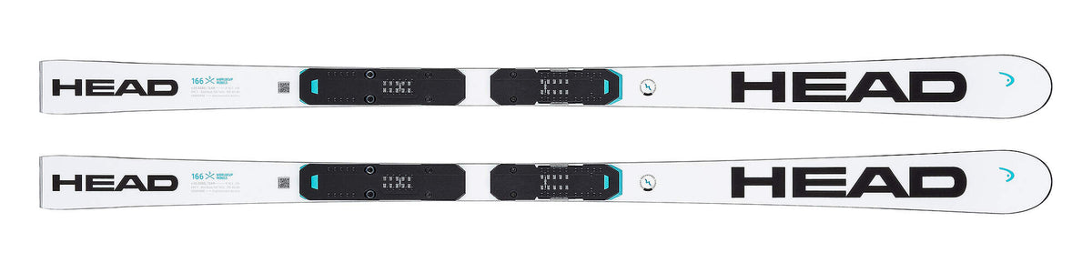 HEAD WCR e.GS Rebel Team Junior GS Race Skis with RP WCR T Plate, White/Black in White - top view