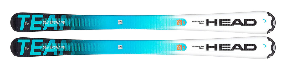 HEAD Supershape Team Easy R Junior Skis, White/Blue in White - top view