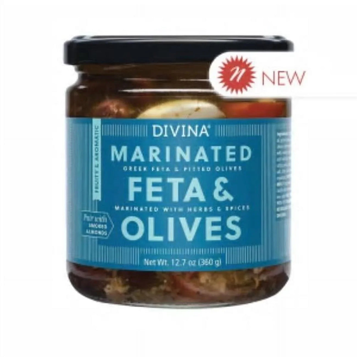 Divina Marinated Olives with Feta, 12.7 oz (Case of 6)