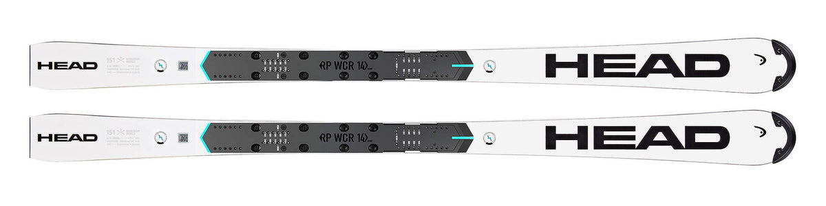 HEAD WCR e-SL Rebel Slalom Race Skis with RP WCR 14 Plate, 151 cm in White - top view