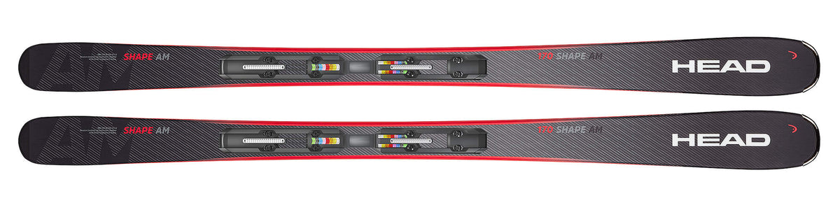 HEAD Shape AM R Skis with LYT-PR Rental Base, Anthracite in Anthracite - top view