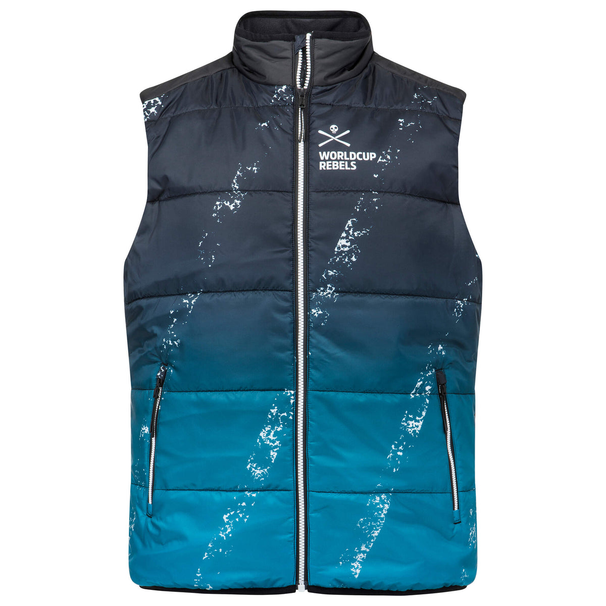 HEAD RACE STAR Insulated Vest Mens, Race Print/Black, Size L - front view