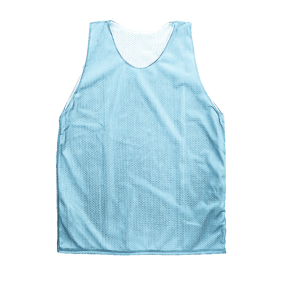 Martin Sports Reversible Lacrosse Jersey, Polyester Tricot Mesh in Light Blue/White Adult 2XL - Front View