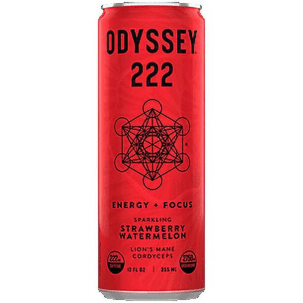 Odyssey Strawberry Watermelon Sparkling Energy Drink, 12 fl oz (Case of 12)