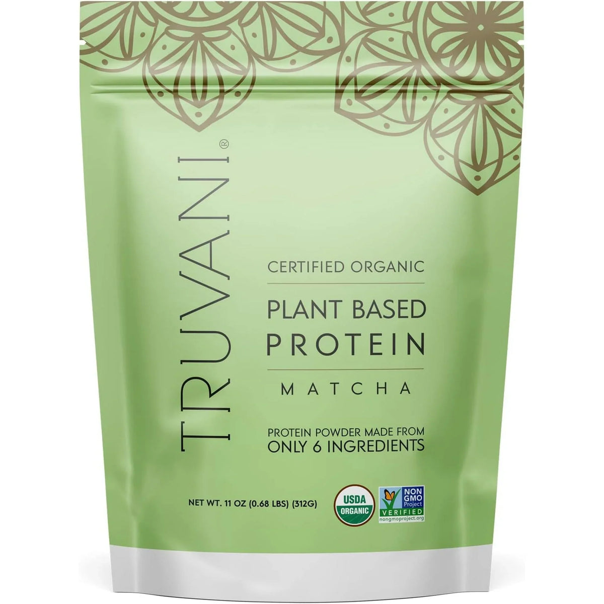 Truvani Organic Matcha Plant-Based Protein Powder, 11 oz