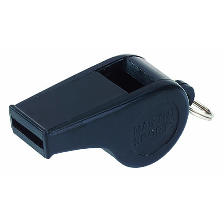Martin Sports Large Plastic Whistles, Black, Dozen - Front View