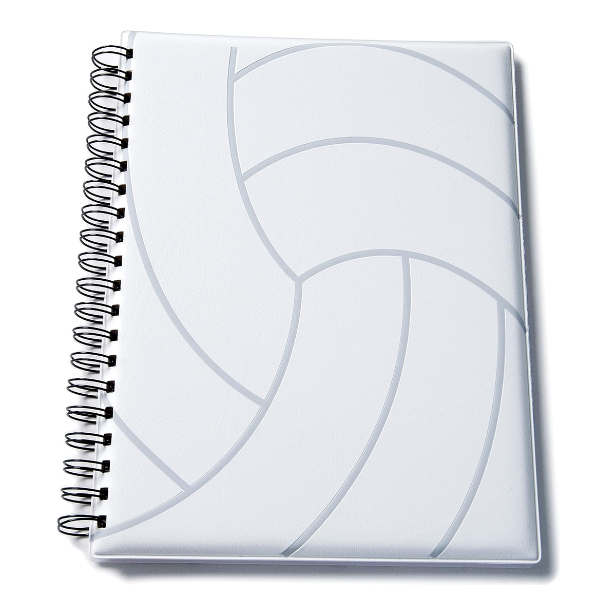 Tandem Sport Volleyball Spiral Notebook, White - Front View