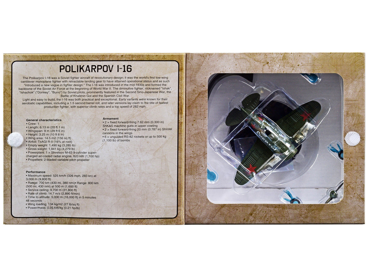Polikarpov I-16 Fighter Plane (USSR 1933) 1/72 Diecast Model by Warbirds of WWII - View 5