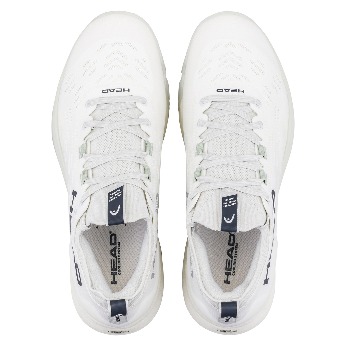 HEAD Motion Pro 1.5 Mens Padel Shoes White Black Blue - top view