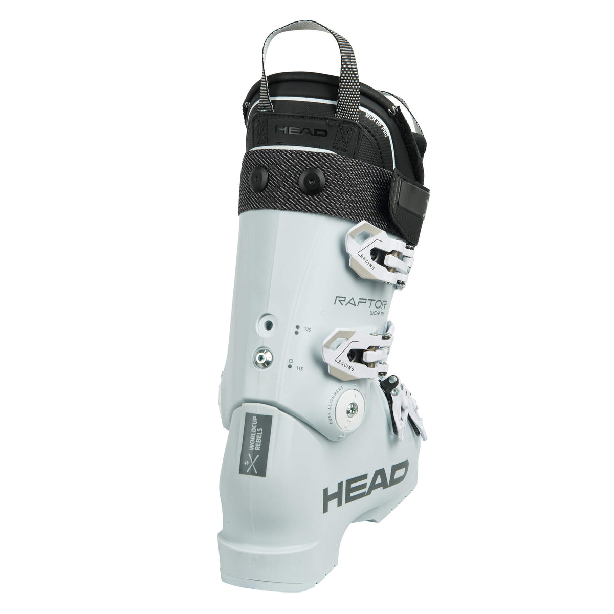 HEAD RAPTOR WCR 115 W Womens Race Ski Boots, Ice - side view inner