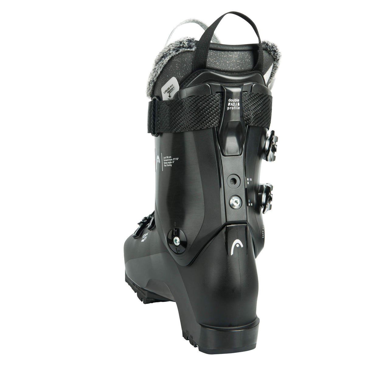 HEAD FORMULA 105 W MV GW Womens Ski Boots, Black in Black - rear view