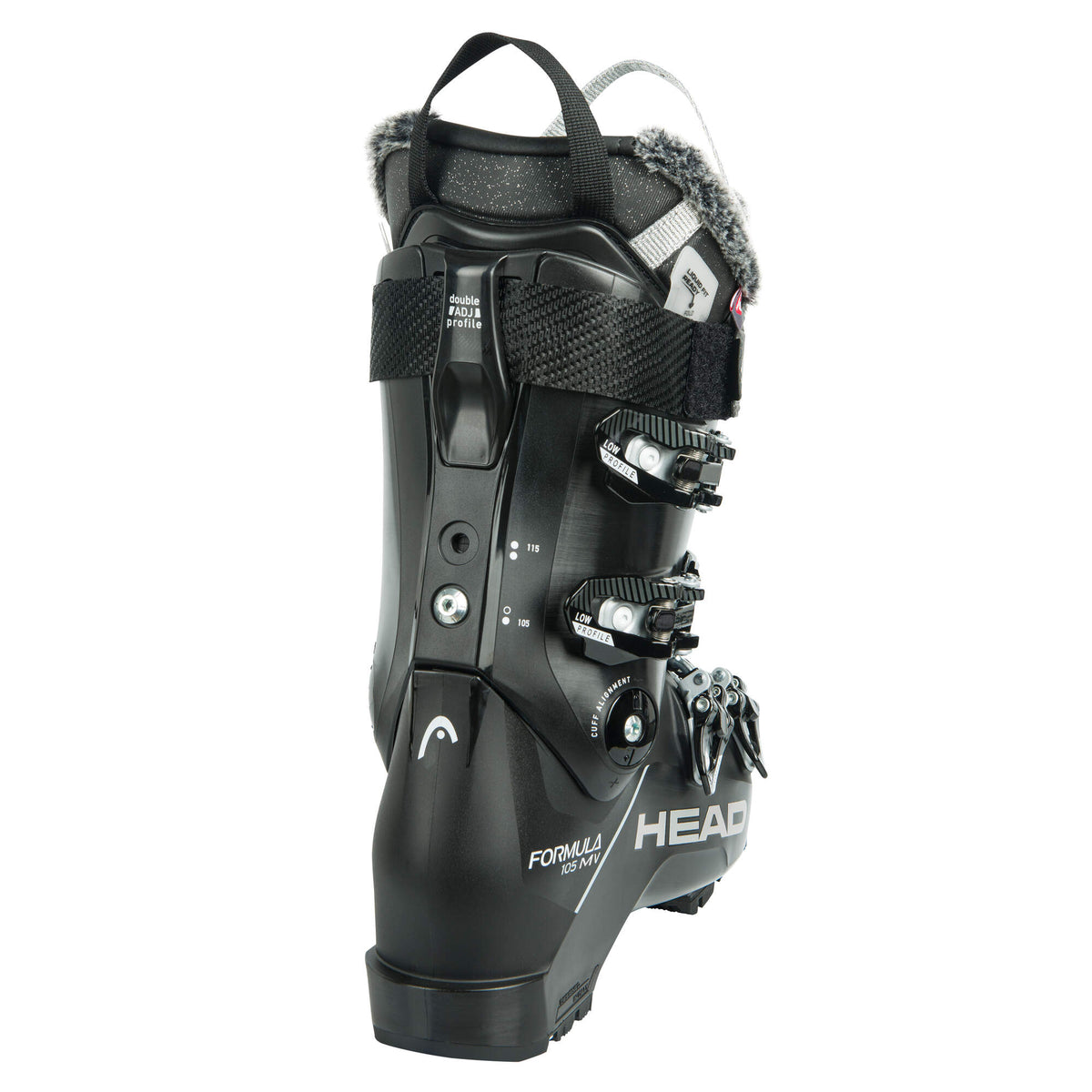 HEAD FORMULA 105 W MV GW Womens Ski Boots, Black in Black - side view right