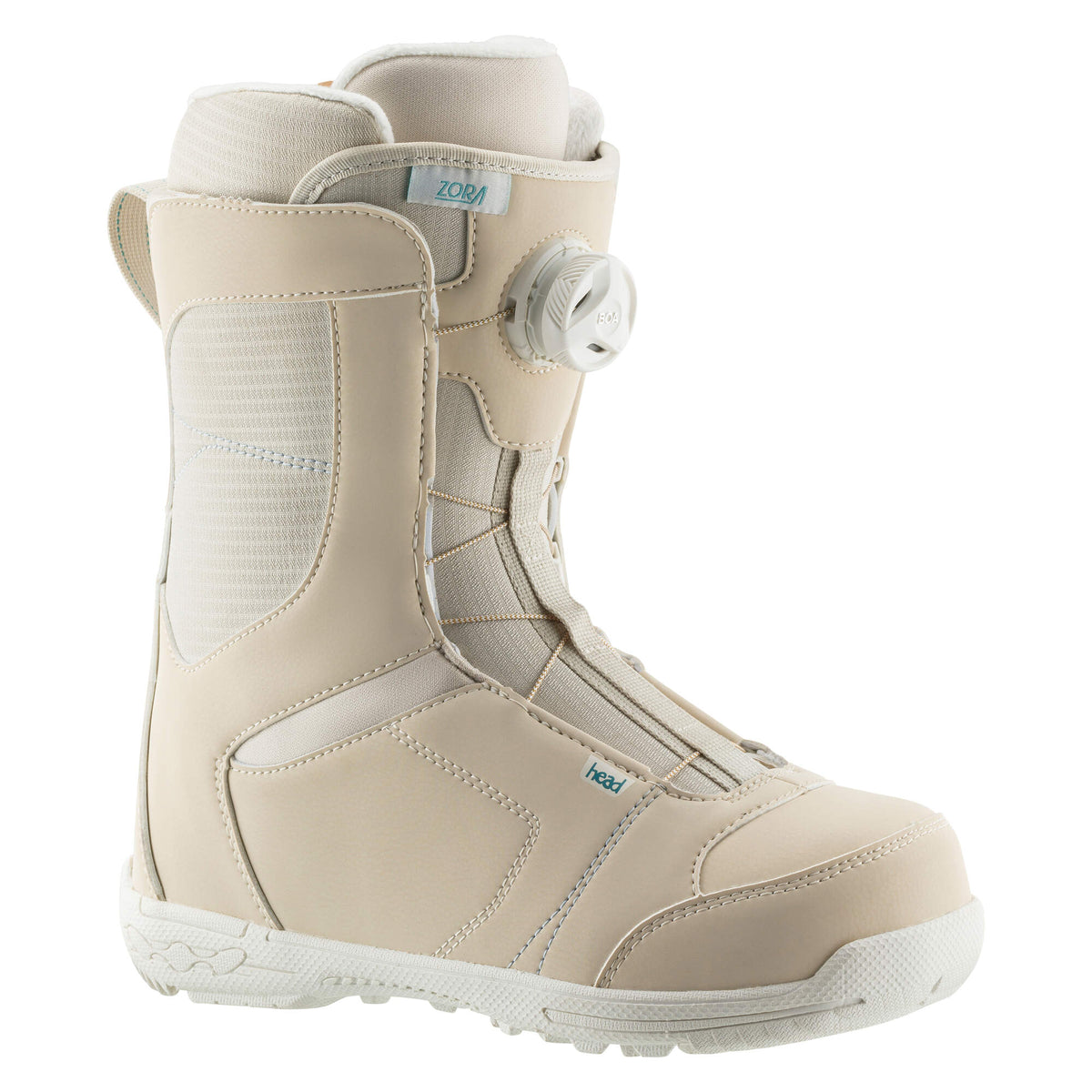 HEAD ZORA LYT BOA Womens Snowboard Boots, Off White, Mondo 26 in Beige - side angle view