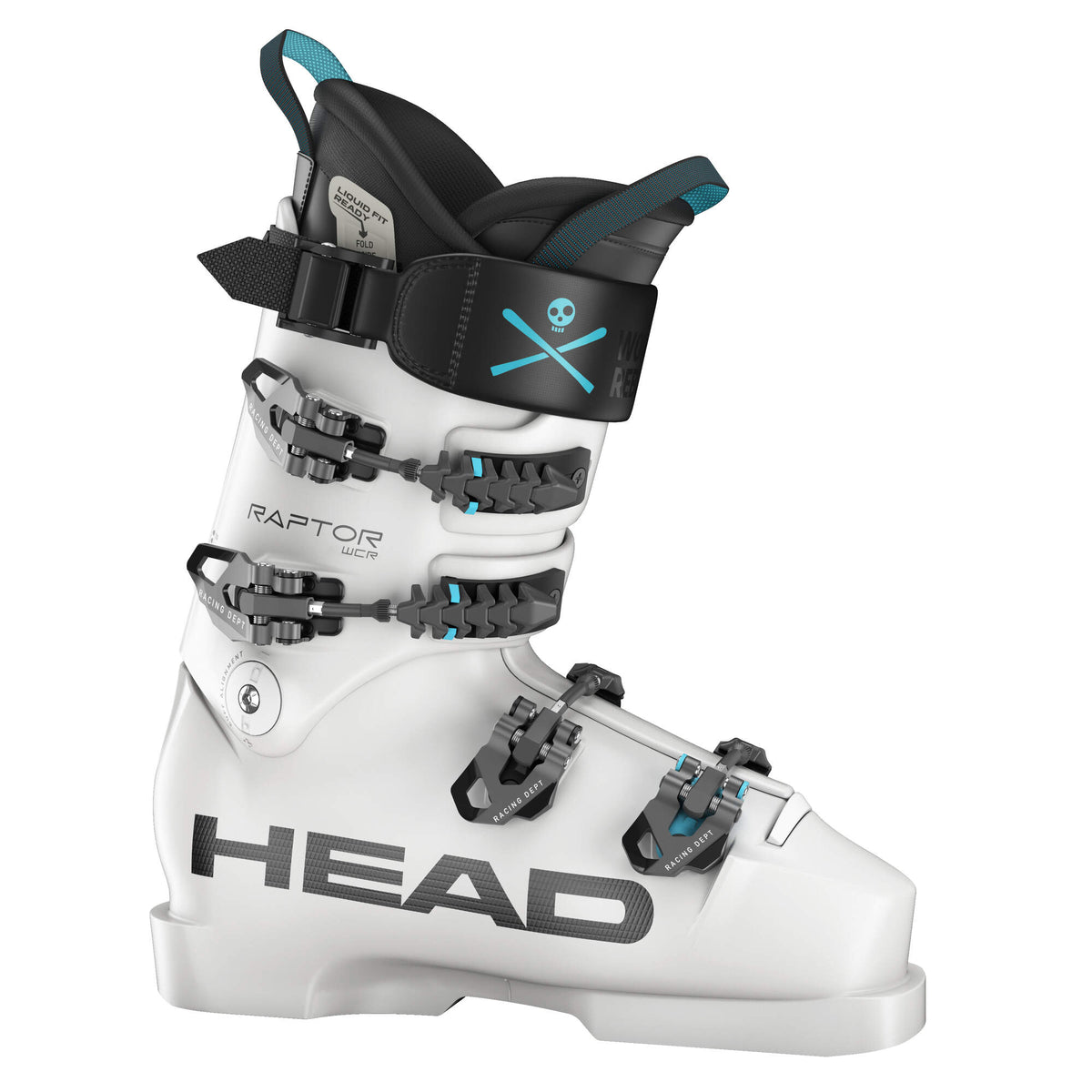HEAD RAPTOR Racing Dept M5 Race Ski Boots, White in White - side view