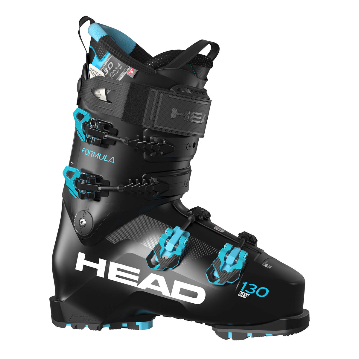 HEAD Formula 130 MV GW Ski Boots, Black/Speed Blue in Black - side view