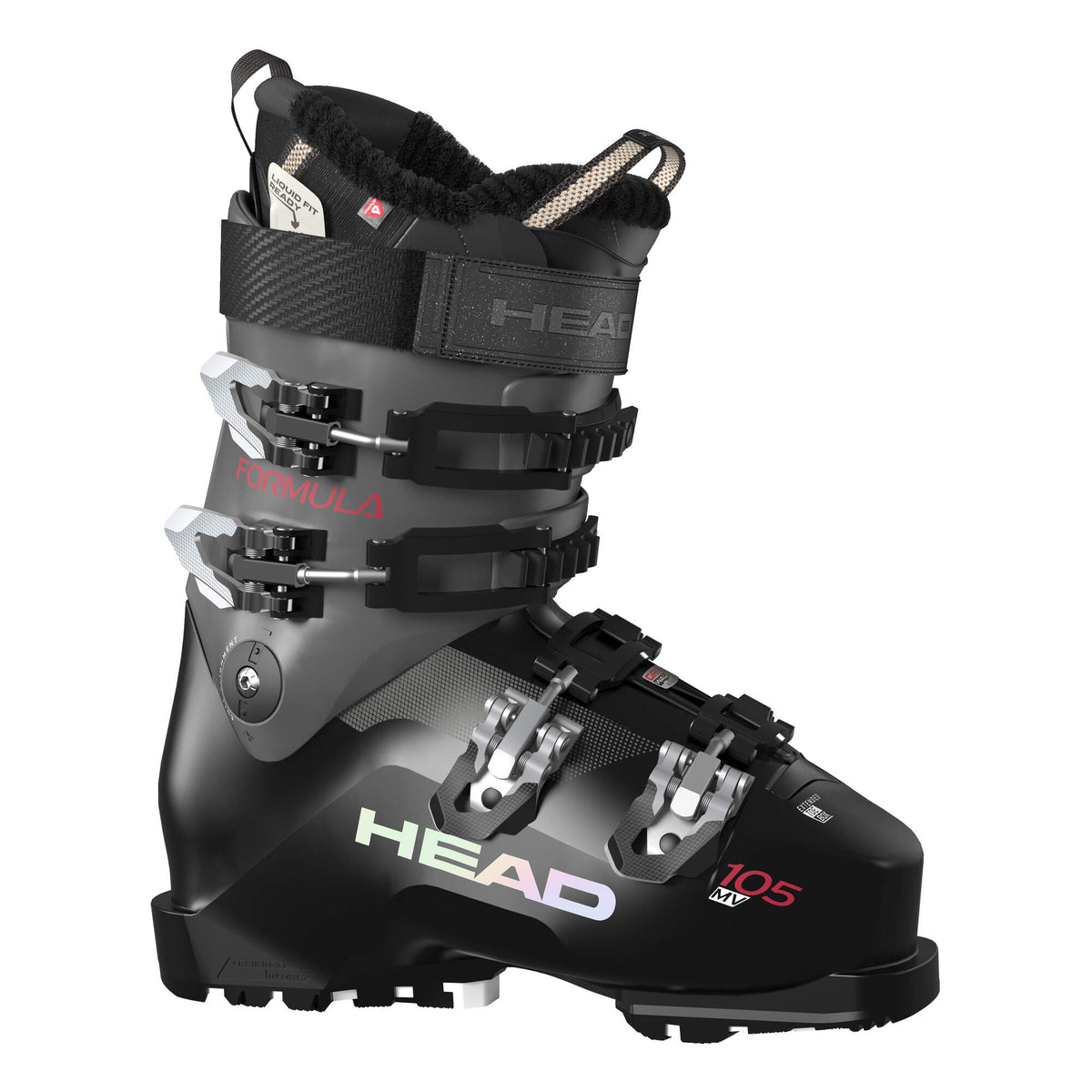 HEAD FORMULA 105 W MV GW Womens Ski Boots, Black/Anthracite in Black - side view