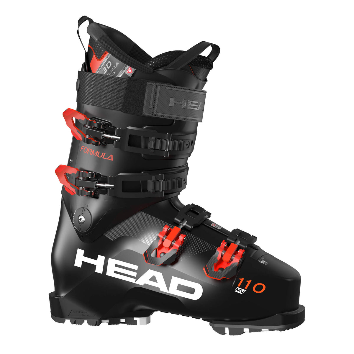 HEAD Formula 110 MV GW Ski Boots, Black/Red in Black/Red - side view