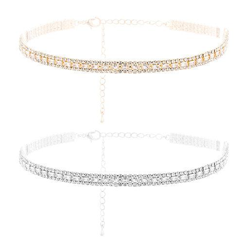 Dasha 3 Row CZ Rhinestone Choker