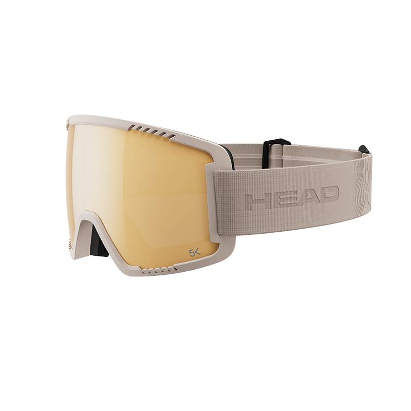 HEAD CONTEX PRO 5K Ski Goggles, Gold Lens, Sand Frame - side view