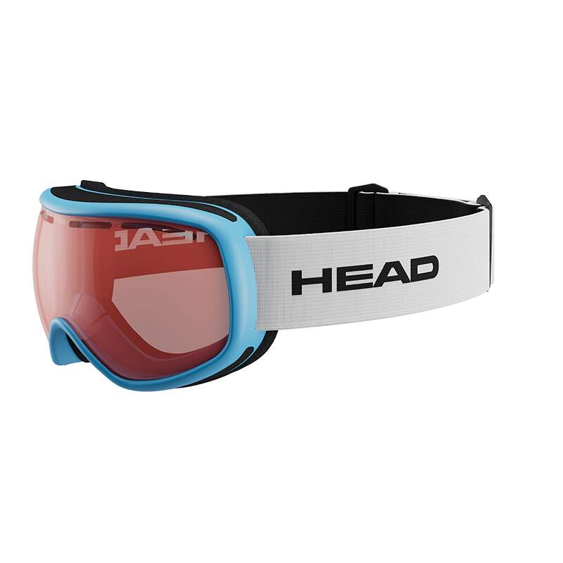 HEAD NINJA Kids Ski Goggles, Red, Team Strap in Red - front angle view