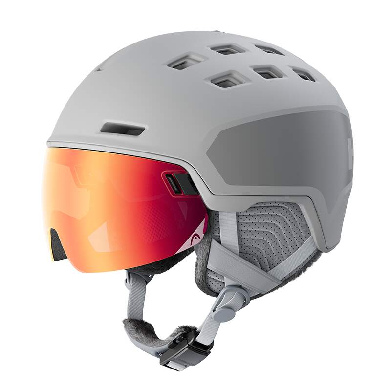 HEAD RACHEL PRO Visor Ski Helmet, Grey in Gray - front angle view