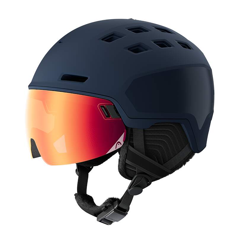 HEAD RADAR PRO Visor Ski Helmet, Night Blue in Navy - front side view