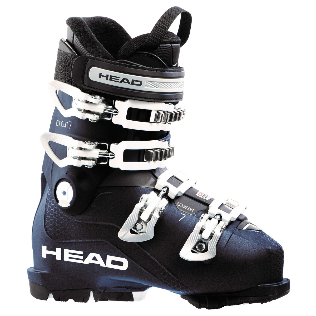 HEAD EDGE LYT 7 W R HV GW Womens Ski Boots, Dark Blue, Mondo 24.5 - side view