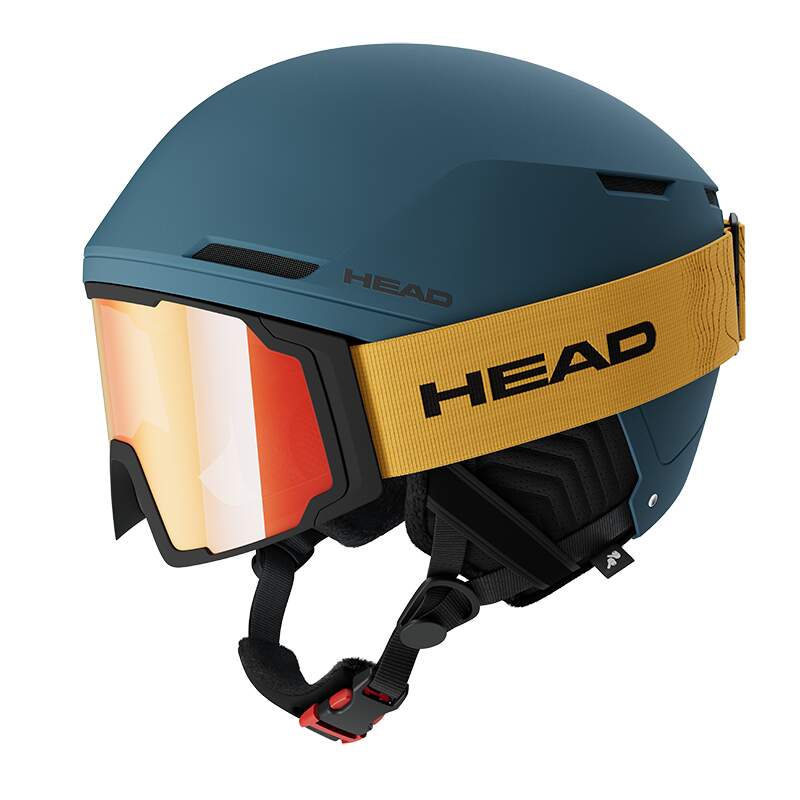 HEAD COMPACT PRO Ski Helmet, Petrol - with red goggle, goggle not included