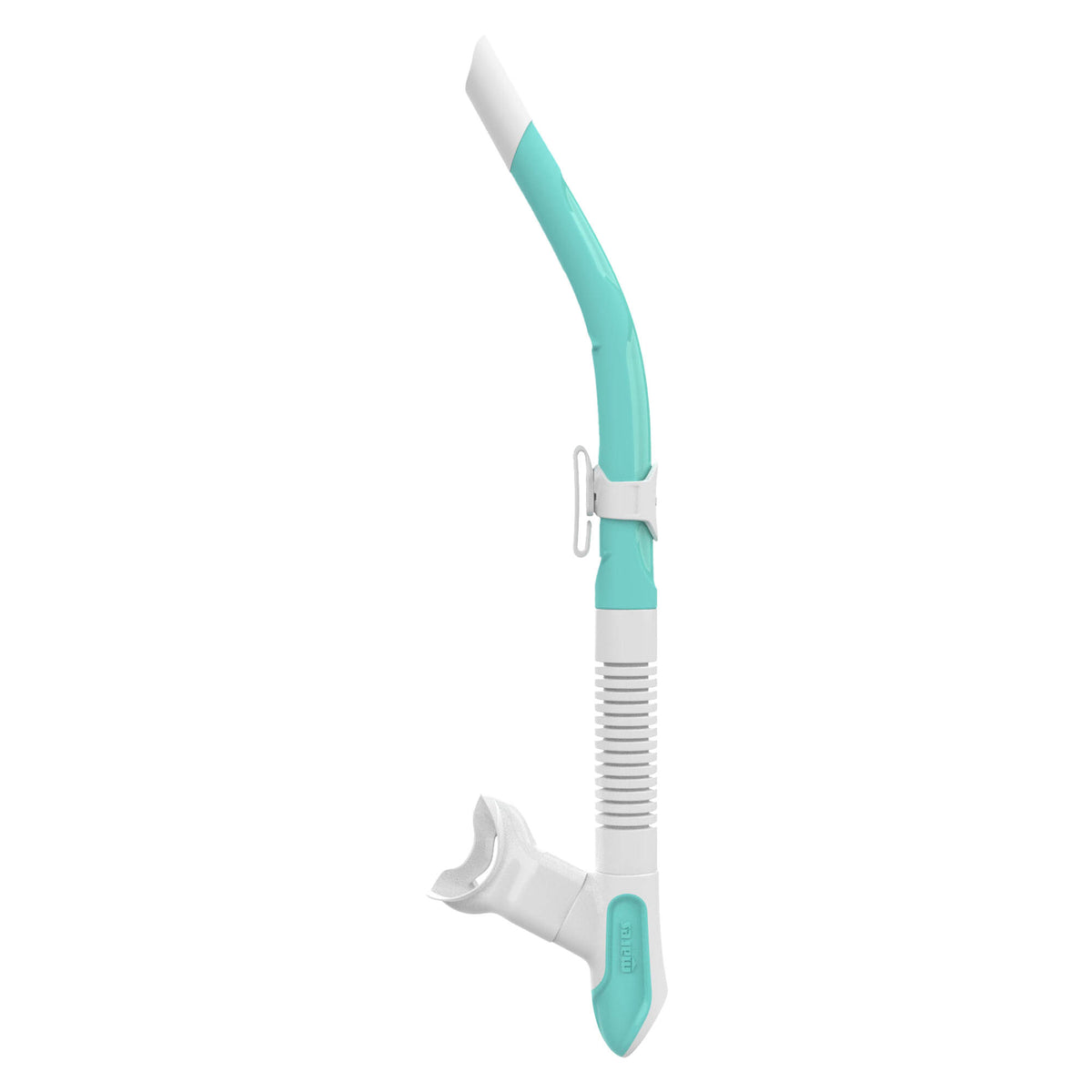 Mares Ergo Flex Snorkel with Purge Valve in White/Aqua - side view