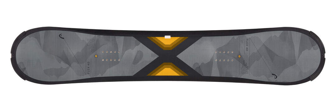 HEAD FLEX 4D Snowboard - top view orange accent