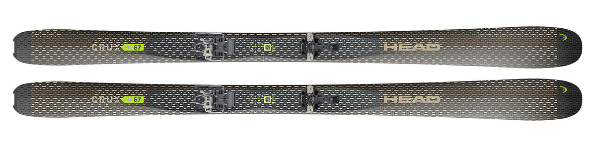 HEAD Crux 87 Pro Touring Skis, Black/Yellow - top view