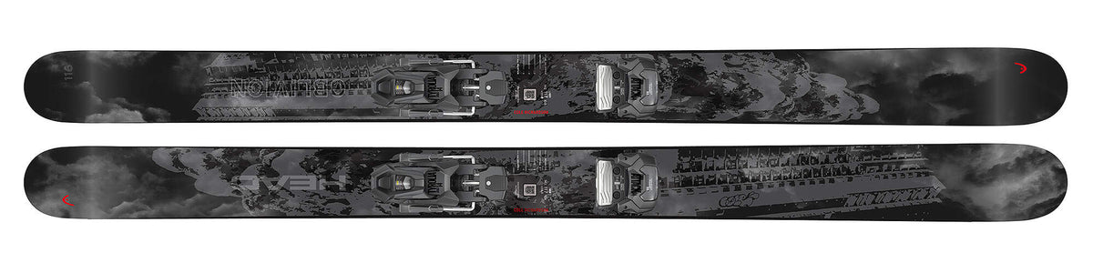 HEAD Oblivion 116 Freeride Twin Tip Skis, Black/Red, 189 cm - top view