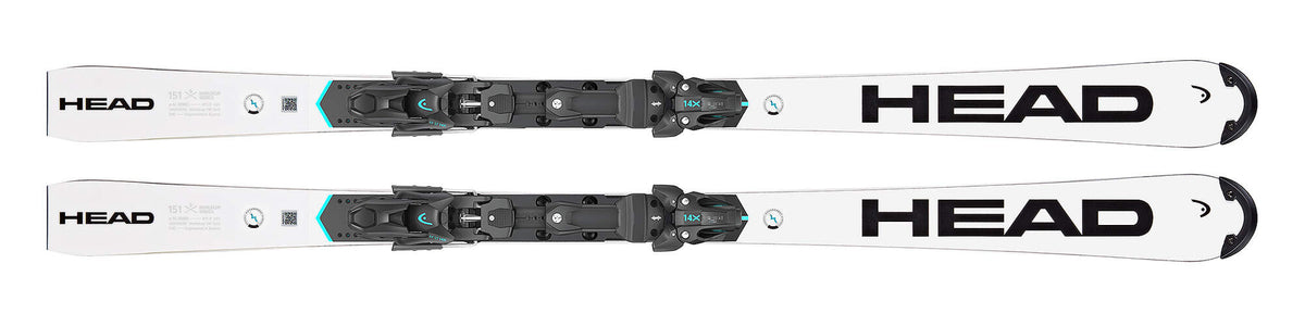 HEAD Worldcup Rebels e-SL Rebel Slalom Race Skis, White/Black, 151 cm in White - top view