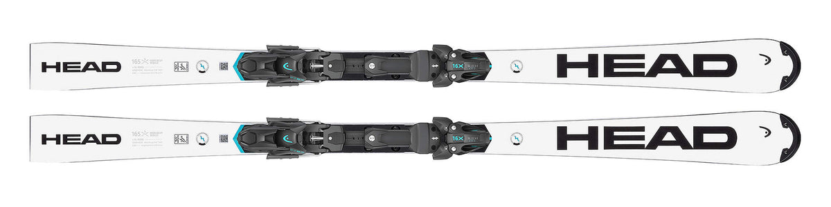 HEAD WCR e-SL Rebel FIS Slalom Race Skis with RP WCR 14 Plate, White/Black in White - top view