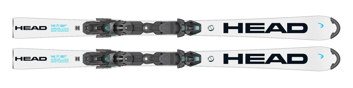 HEAD Worldcup Rebels e.SL Rebel Team Junior Race Skis, White/Black - top view