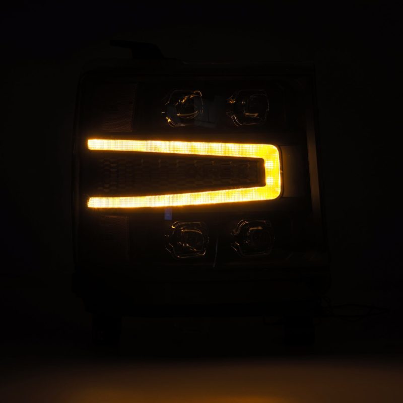 AlphaRex 16-18 Chevy 1500HD NOVA-Series LED Proj Headlights BK w/Actv Lgt/SeqSig & DRL (Req 810023) - View 3