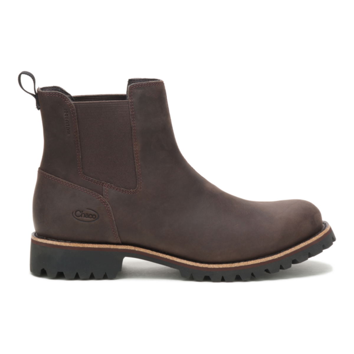 Chaco Fields Chelsea Waterproof Men's Boots — Dark Brown Leather