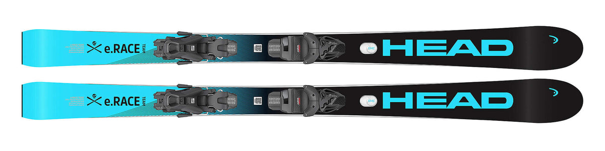 HEAD Worldcup e.Race Team JRS Junior Race Skis, Black/Blue, 140 cm in Black - top view