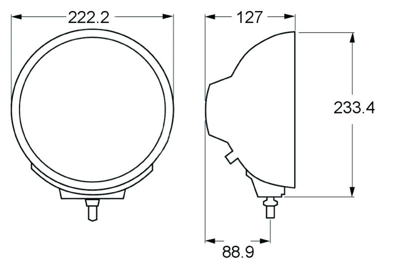 Hella Rallye 4000 series BlackEuro Beam 12V Halogen Lamp with Position Lamp - View 3