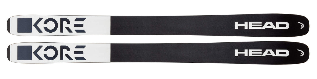 HEAD KORE 117 Powder Freeride Skis, White/Black, 184 cm in White - top and base view