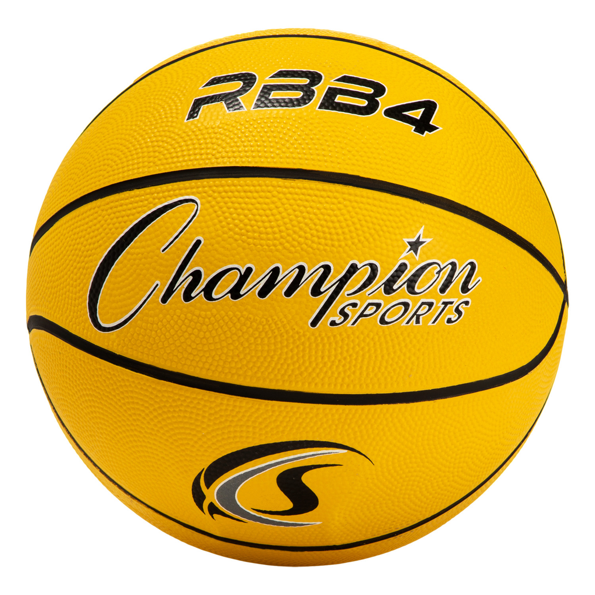 Champion Sports Intermediate Rubber Basketball, Size 6 in Yellow - Front View