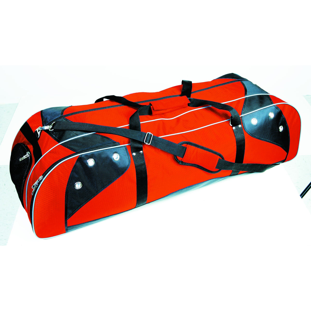 Martin Sports Lacrosse Player's Bag, 42 in, Holds Two Sticks in Orange/Black - Front View