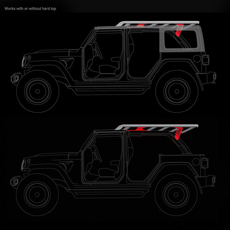 Go Rhino 19-22 Jeep Wrangler JLU SRM Roll Bar Mount Kit - Tex. Blk - View 7