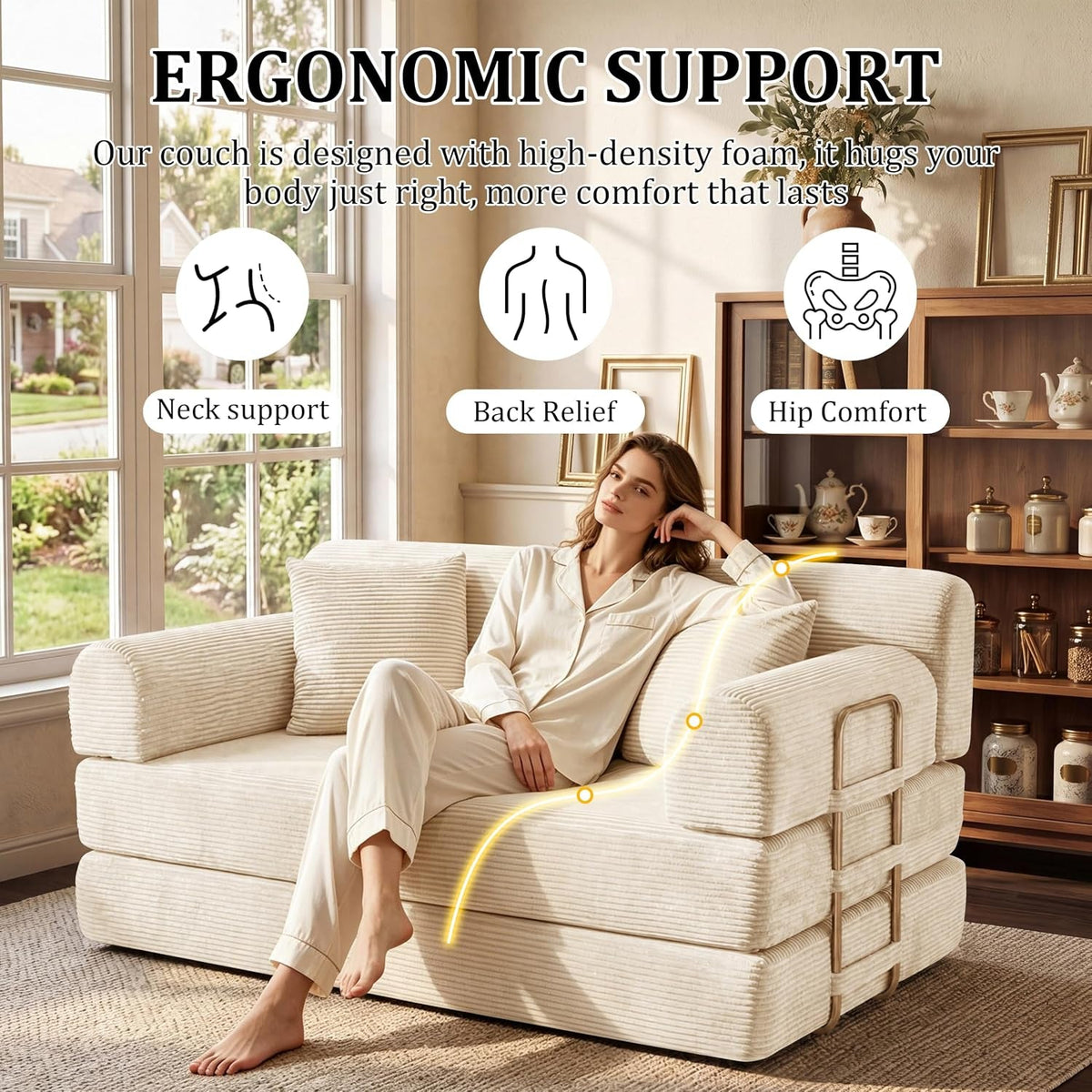 Convertible Loveseat Sofa Bed with Modular Layout - View 6