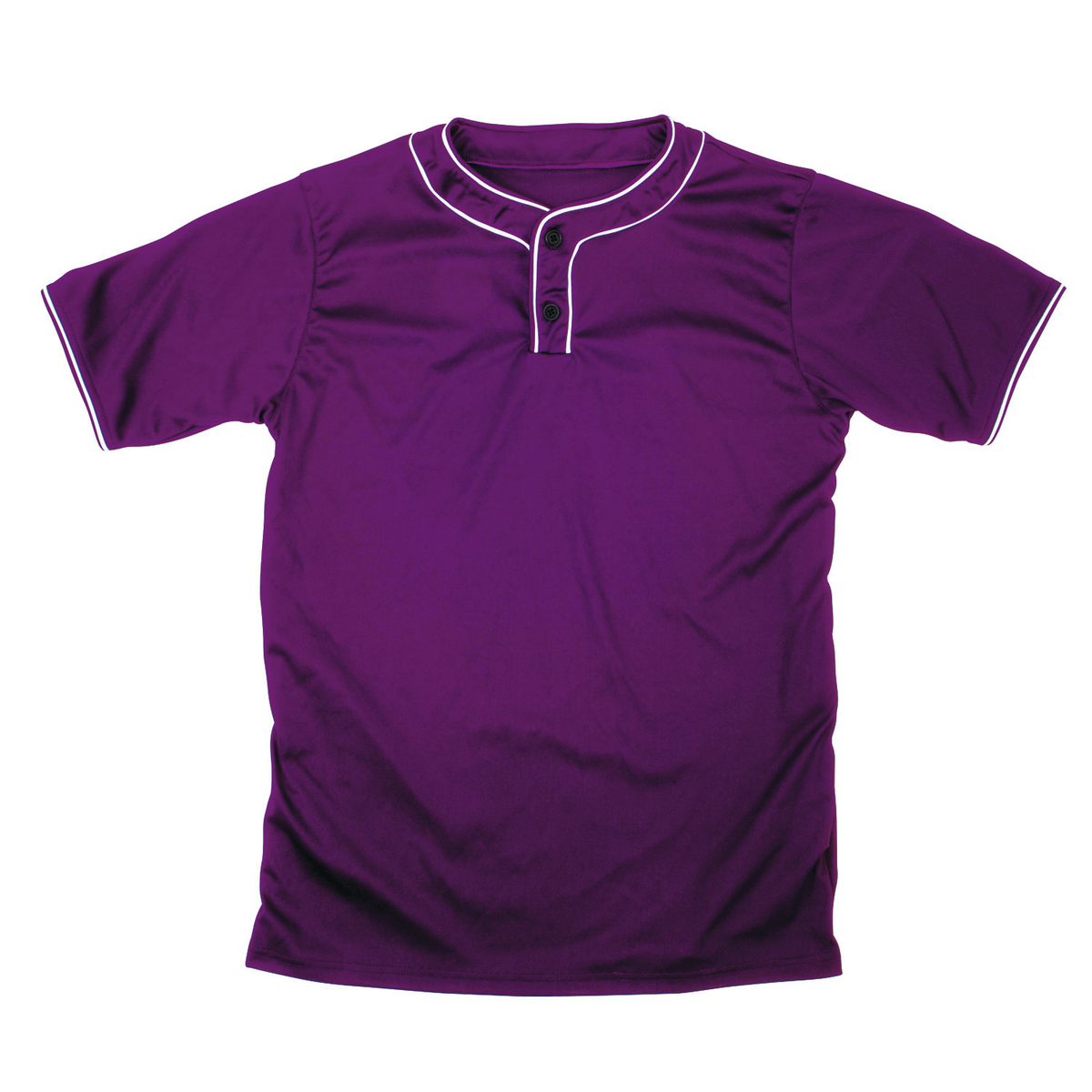 Martin Sports Two Button Baseball Jersey, Moisture Management in Maroon/White Adult 2XL - Front View