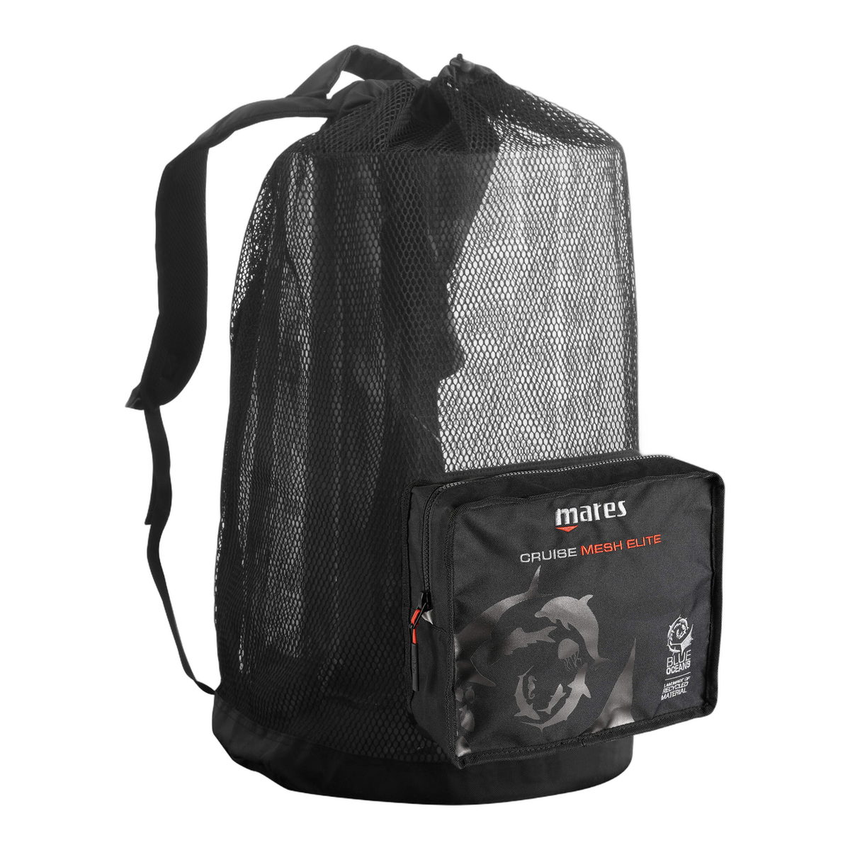 Mares Cruise Mesh Backpack Elite Diving Gear Bag in Black - front view