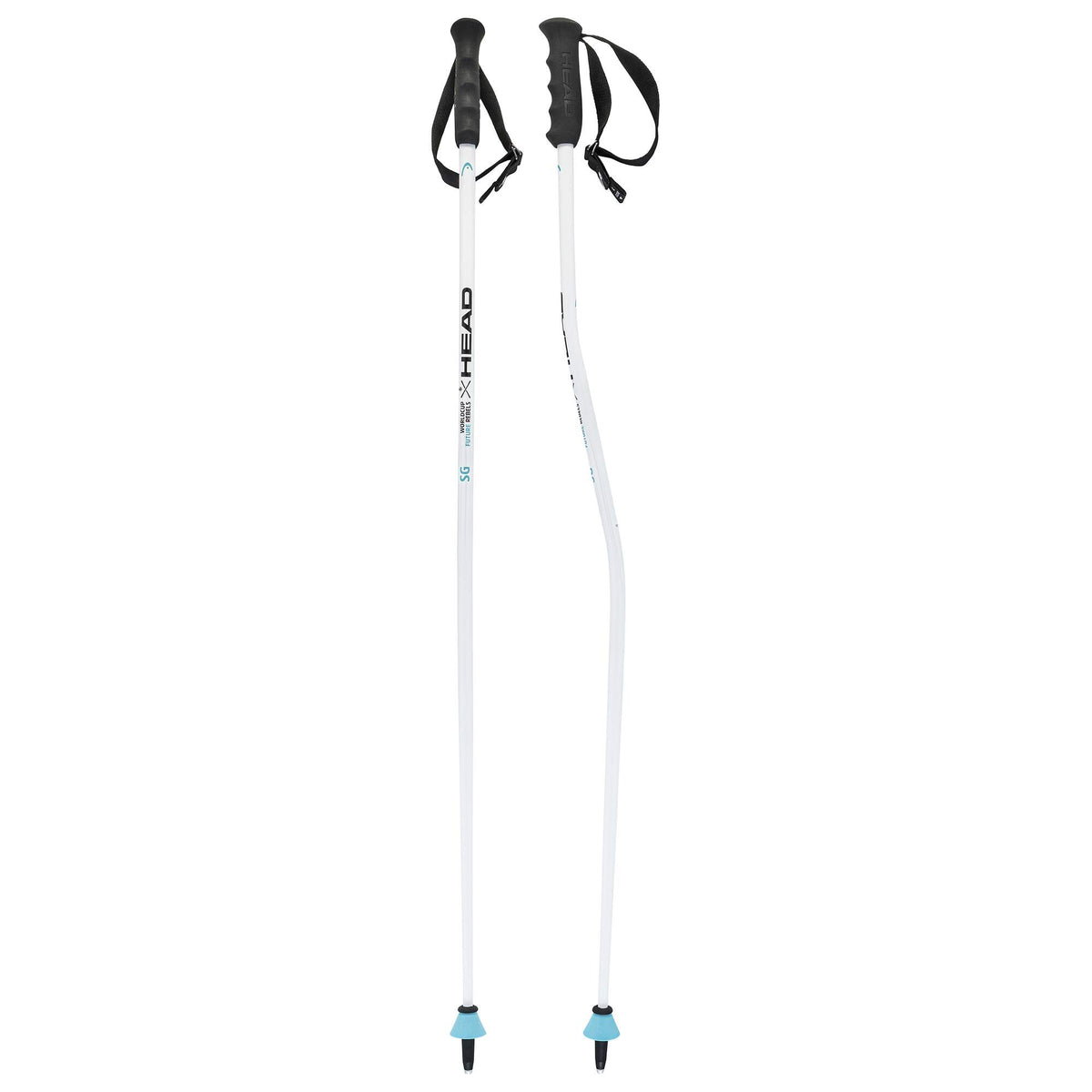 HEAD Worldcup SG Junior Race Ski Poles, White/Black/Blue in White - full view