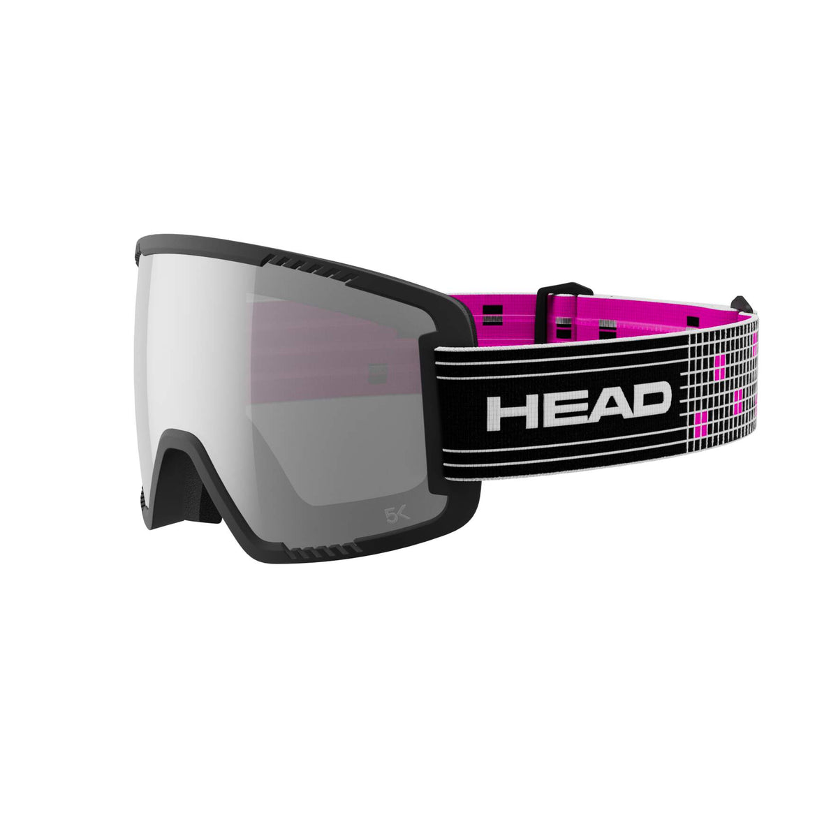 HEAD CONTEX PRO 5K RACE Ski Goggles with Spare Lens, Black/Pink in Black - front angle view