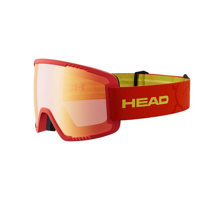 HEAD CONTEX Ski Goggles, Red Lens, Red Frame in Red - front view